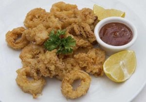 Fried calamari at Athena Greek restaurant