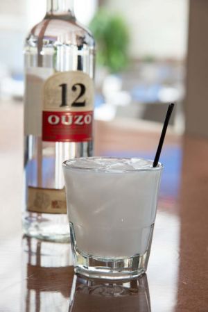 Cool ouzo at Athena restaurant in Chicago